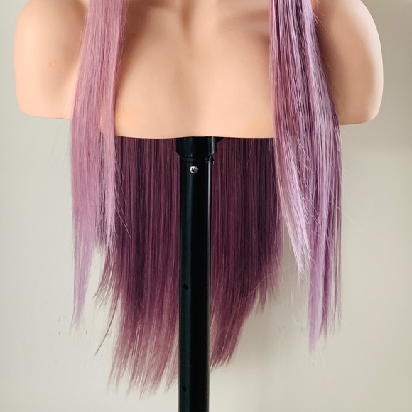 Very Pretty 30” Plum Color Synthetic Wig with Bangs - Picture 2 of 11